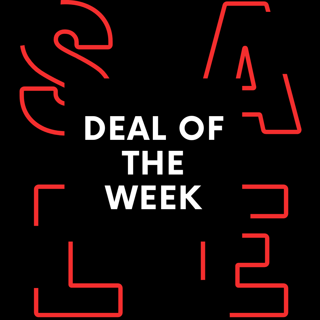 Highlighting savings: deal of the week in bold red lettering.